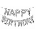 Silver Happy Anniversary Alphabet Foil Balloons Banner